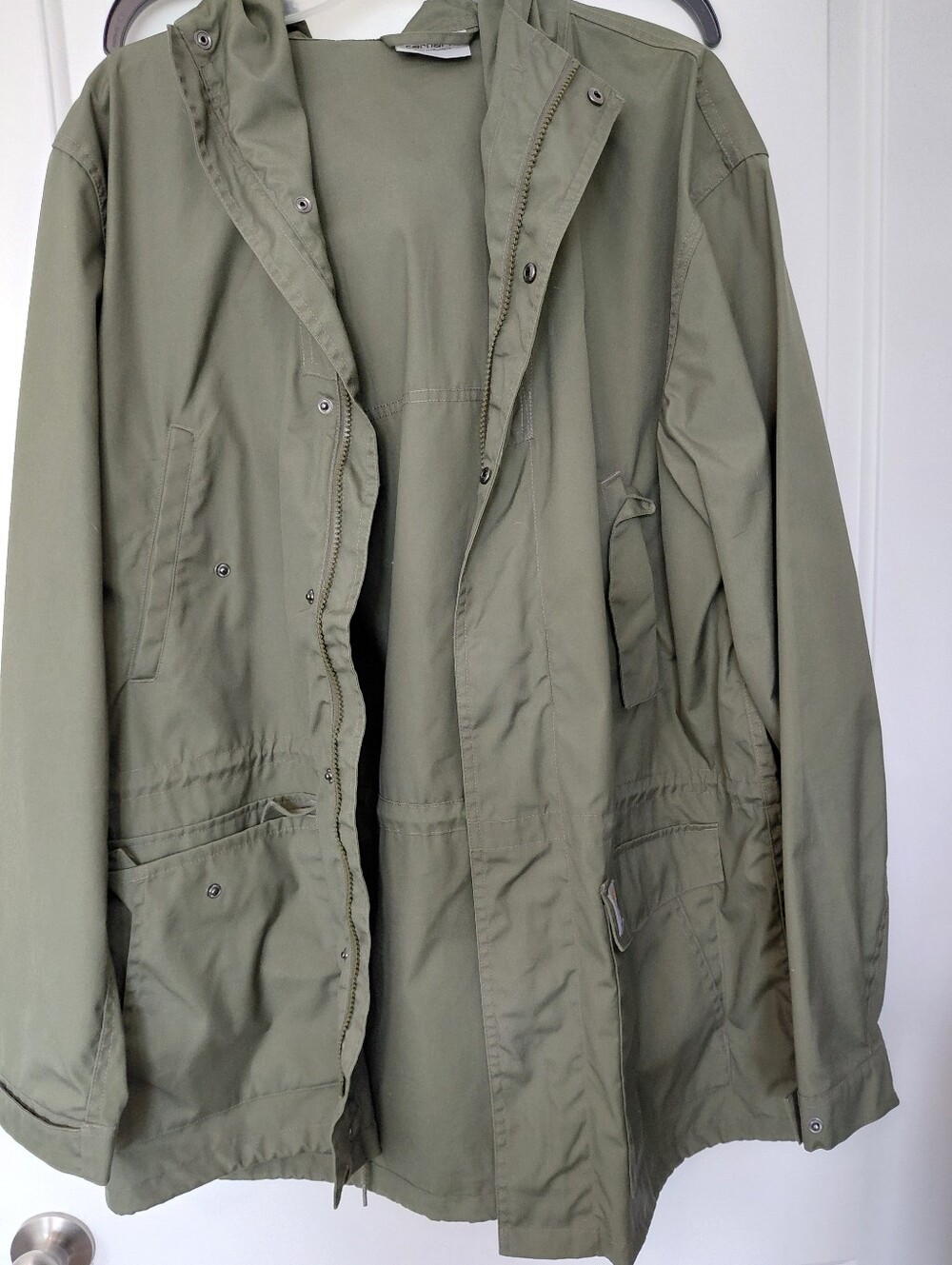 Carhartt Olive Green Military Field Jacket with Hood